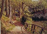 Peder Mork Monsted The forest path painting